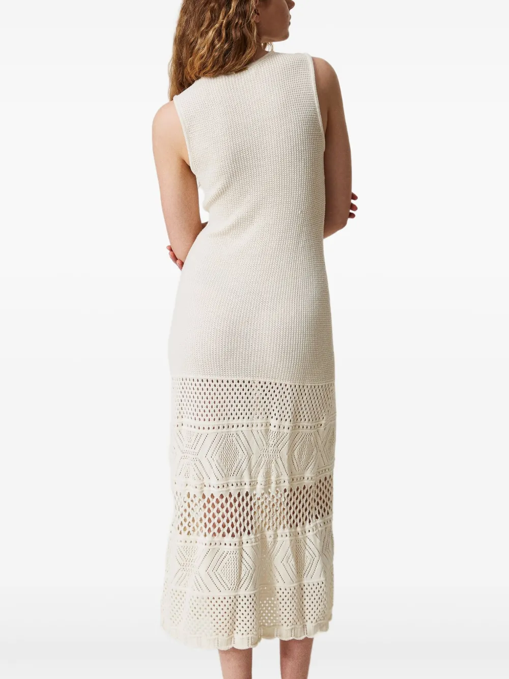 TWINSET Gehaakte jurk Beige