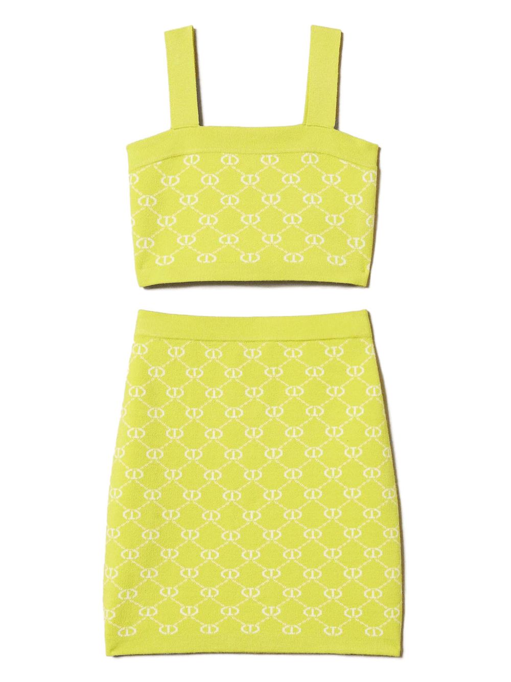 TWINSET Kids logo-intarsia skirt set - Yellow