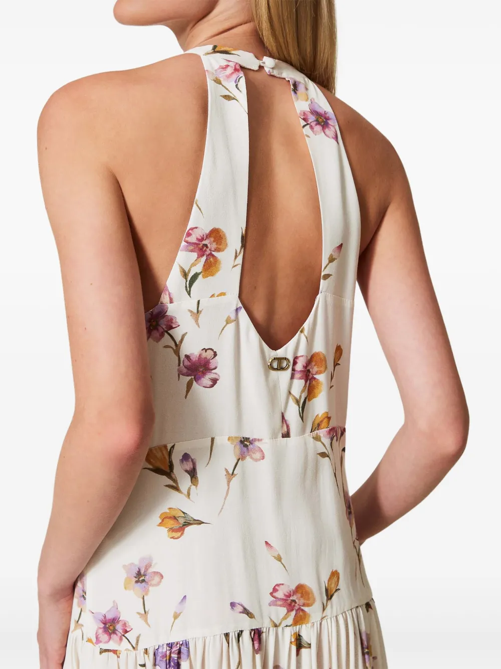 TWINSET Midi-jurk met bloemenprint Wit