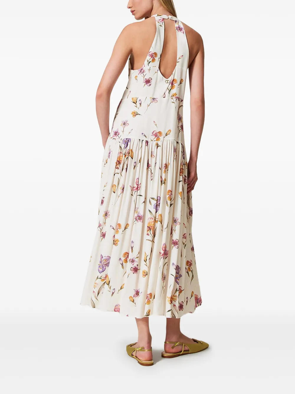 TWINSET Midi-jurk met bloemenprint Wit