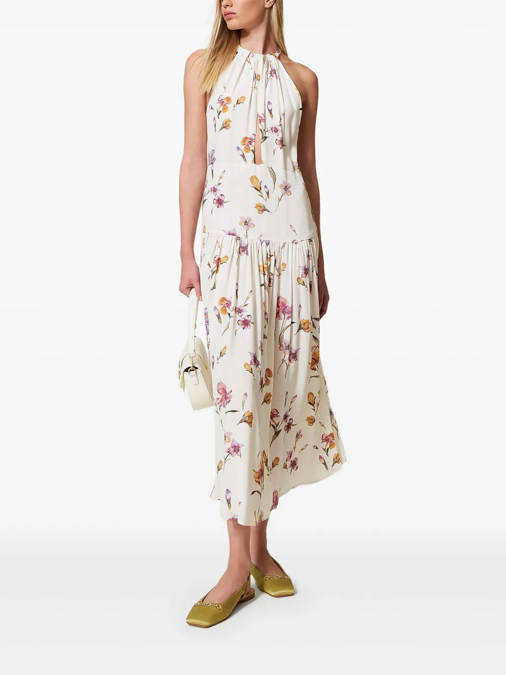TWINSET Midi-jurk met bloemenprint - Wit