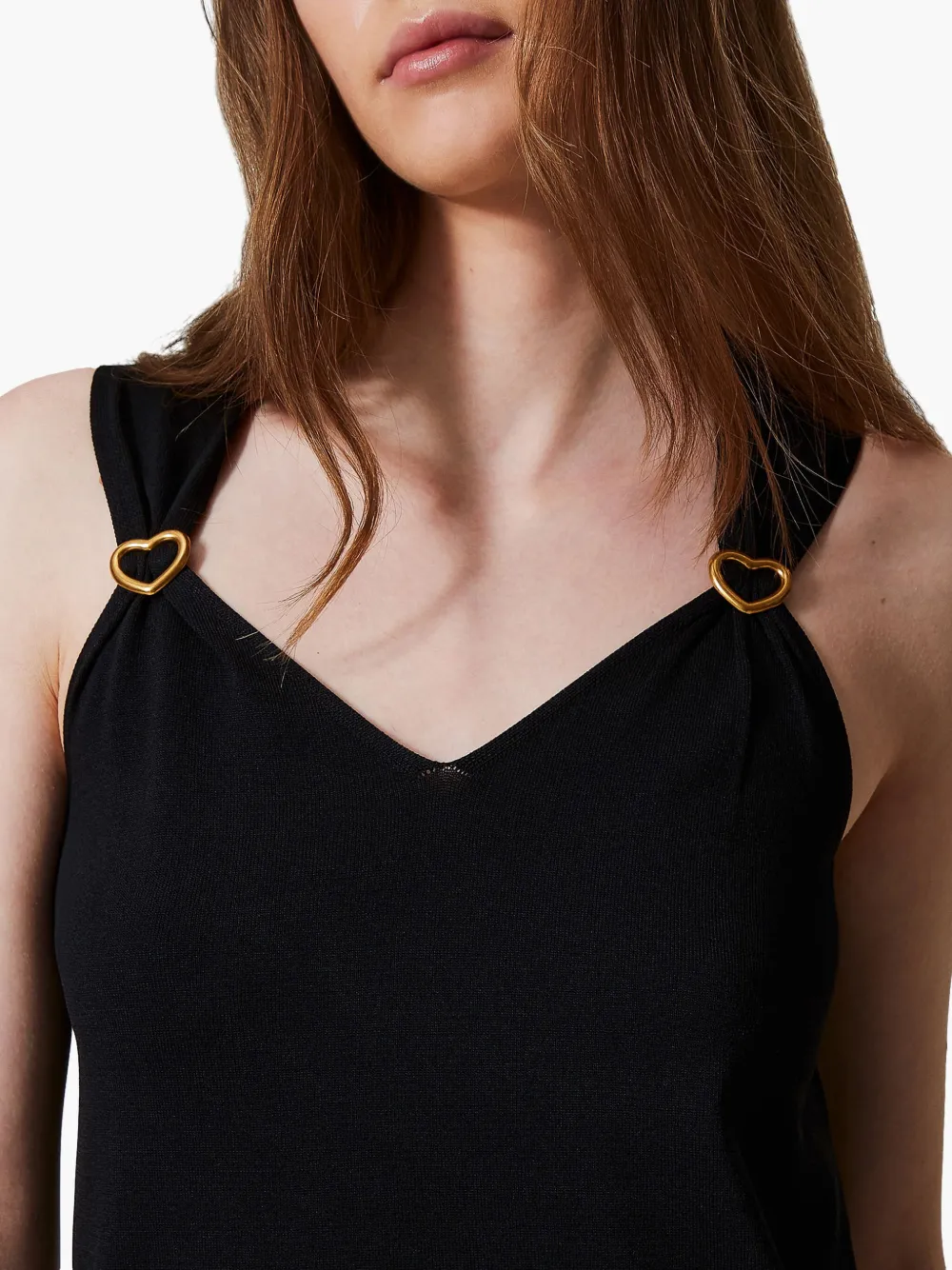 TWINSET Top met hartdetail Zwart
