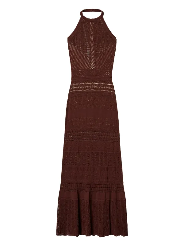 twinset knitted dress Long dual-use knit dress Woman, Gold