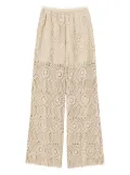 TWINSET crochet-pattern wide-leg trousers - Neutrals