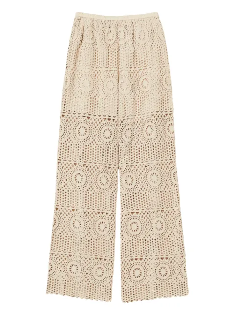 TWINSET crochet-pattern wide-leg trousers