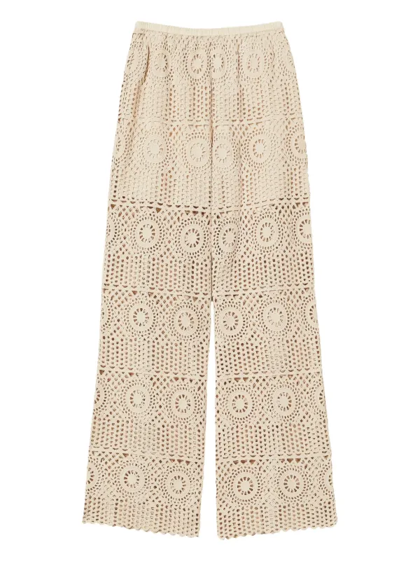 パンツ BODE Beige Crochet Pant Z Supply Loma Crochet Pant In Natural | Red Dress