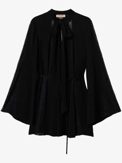 TWINSET túnica de crepé de encaje