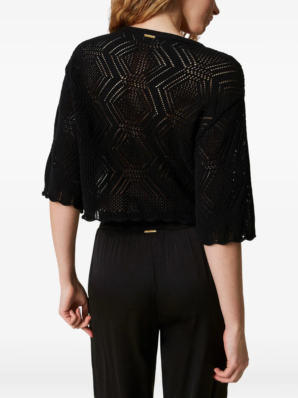 Shop Twinset Knitted T-shirt In Black