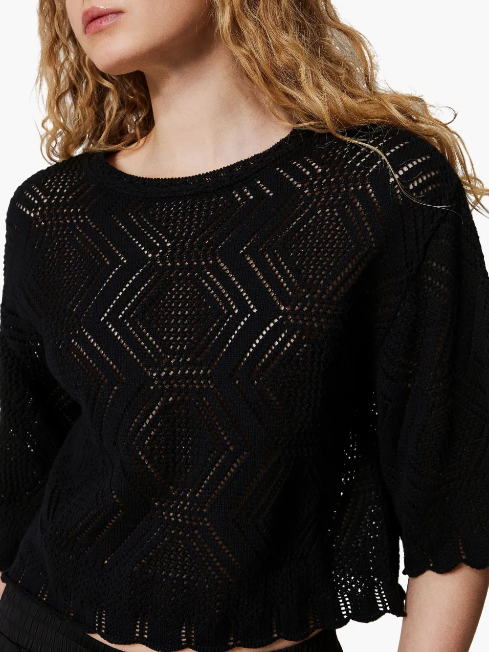 Shop Twinset Knitted T-shirt In Black