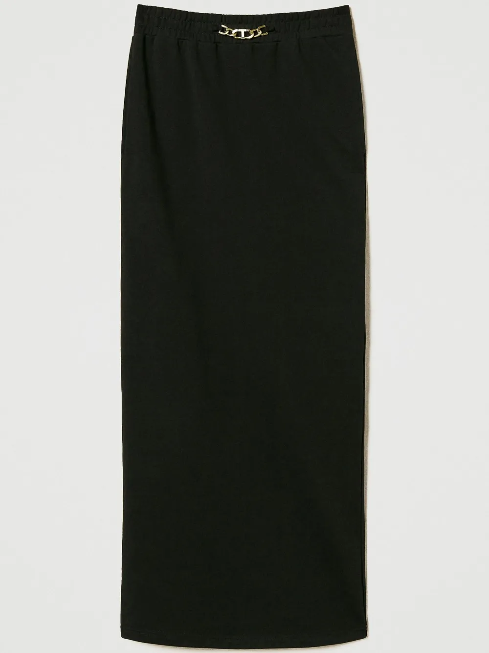 Shop Twinset Cotton Maxi Skirt In Black