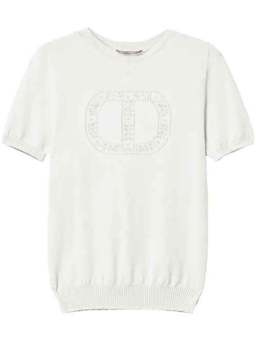 Haut en maille à logo Oval T - TWINSET - Modalova