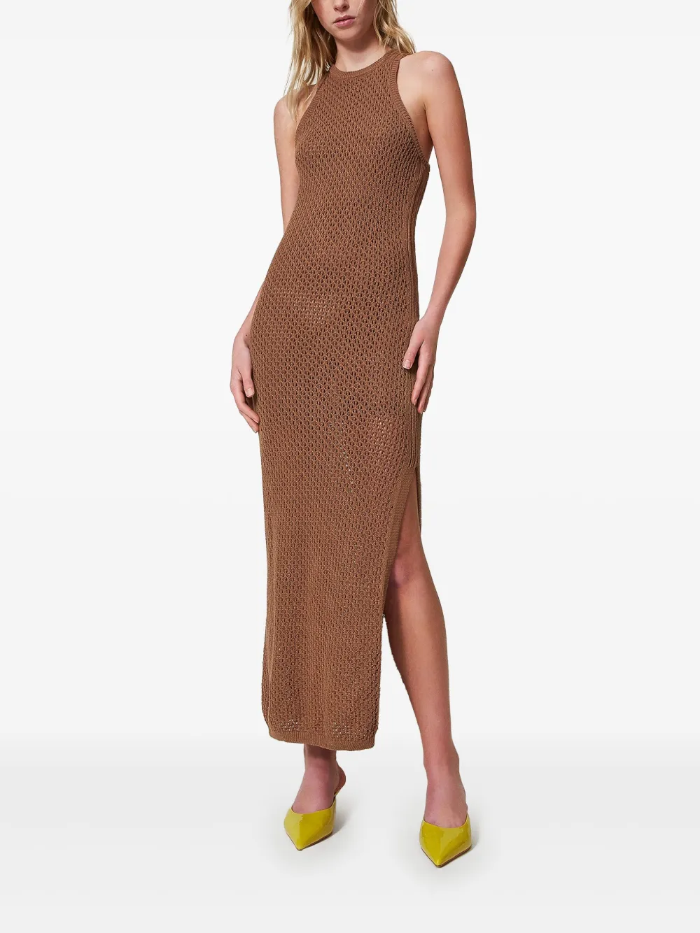 TWINSET ribbed midi dress - Bruin