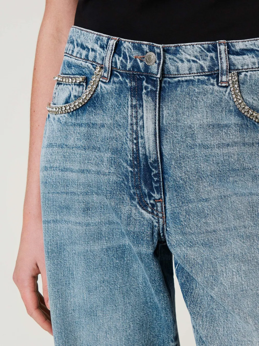 TWINSET Jeans met stras Blauw