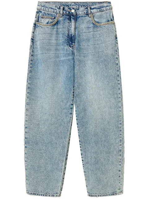 TWINSET jeans tapered con apliques de strass