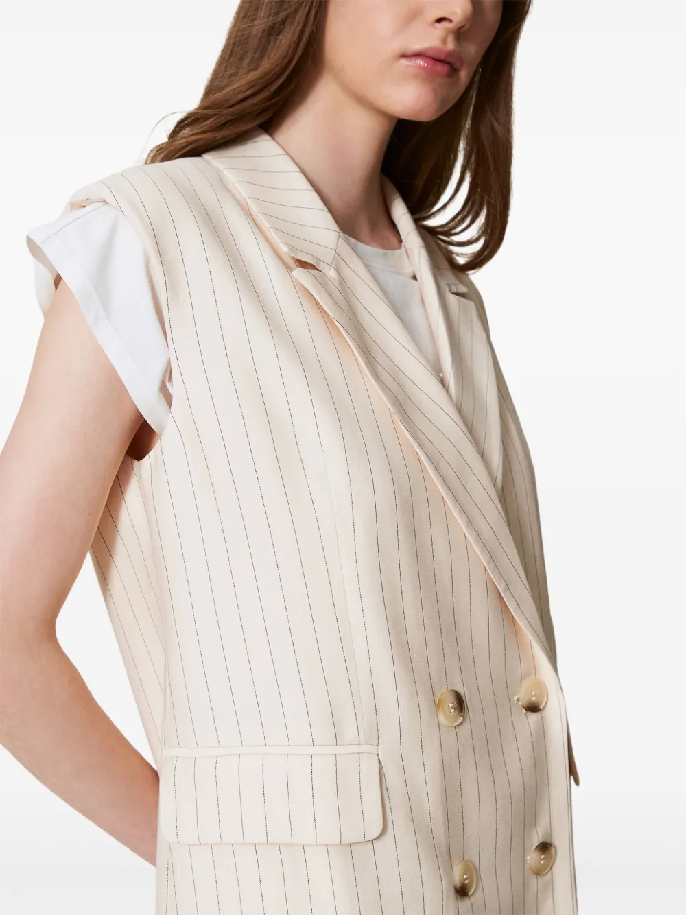 TWINSET Gestreept gilet Beige