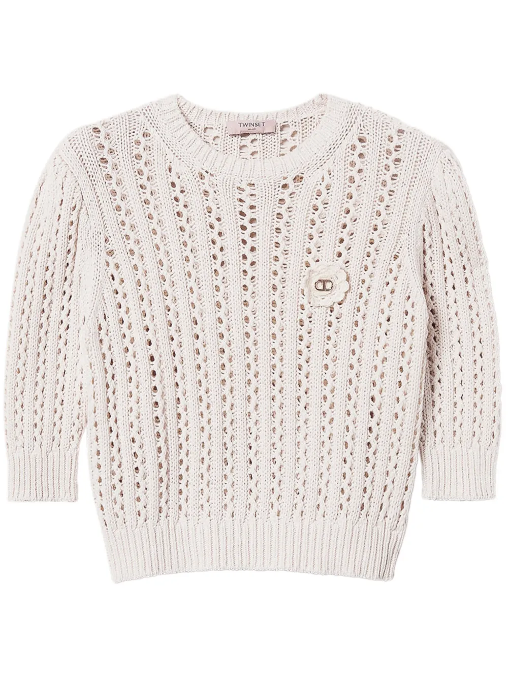 crochet-knit jumper