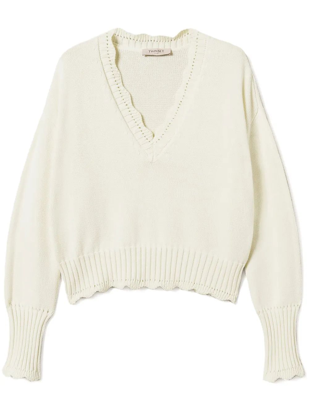 scallop-edge sweater