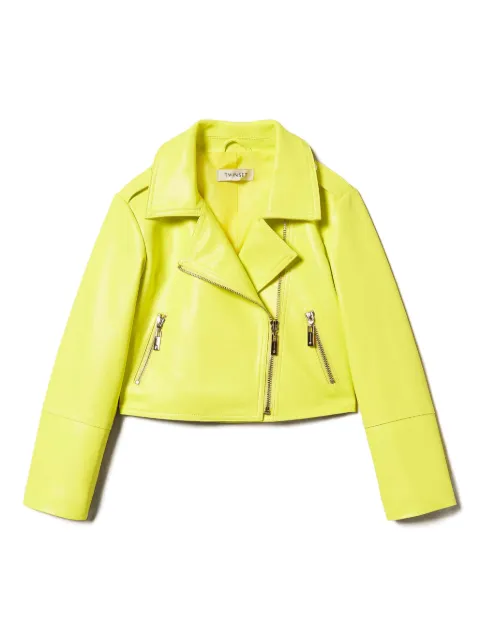 TWINSET Kids chamarra biker revestida