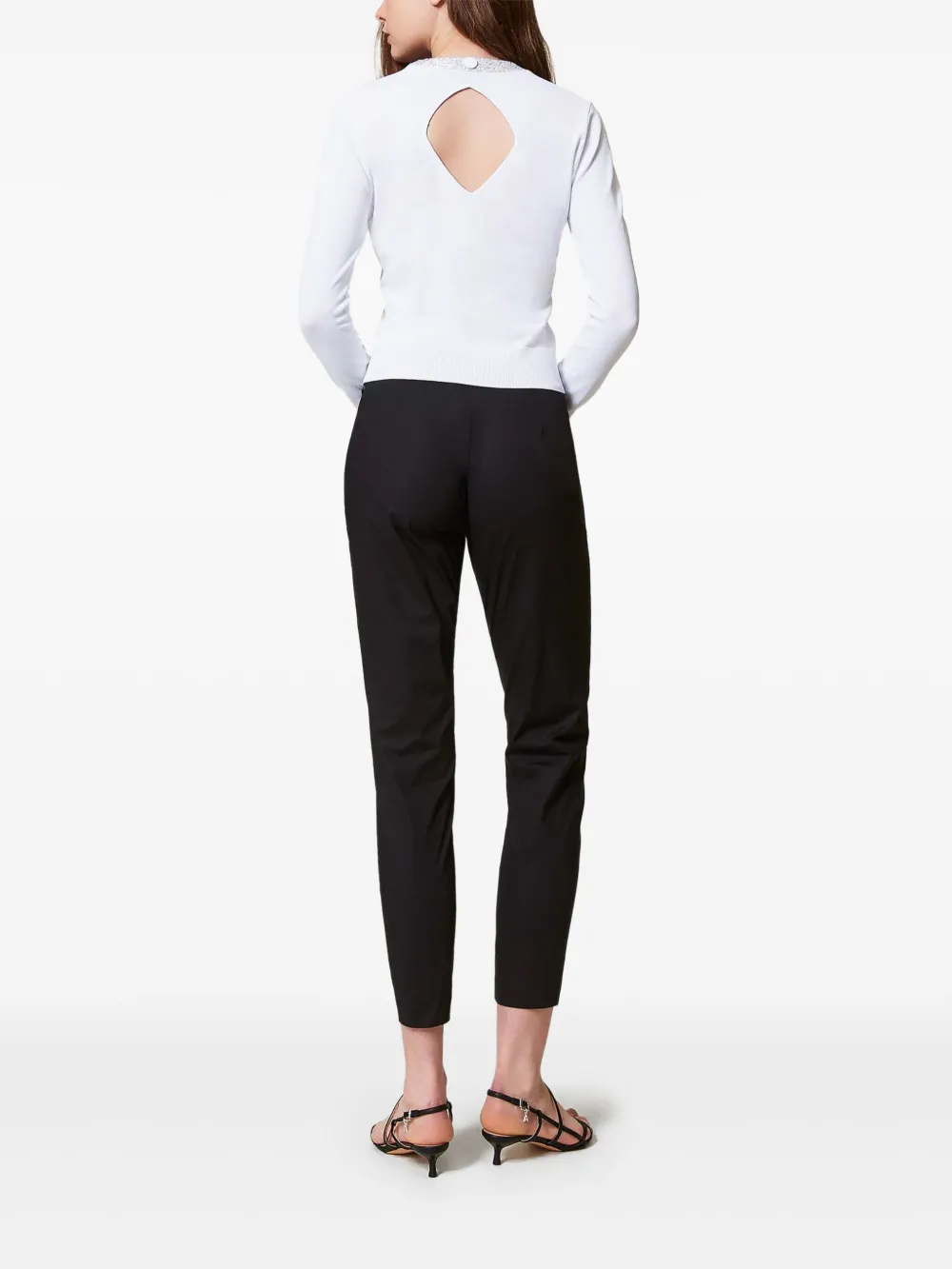TWINSET Popeline broek Zwart