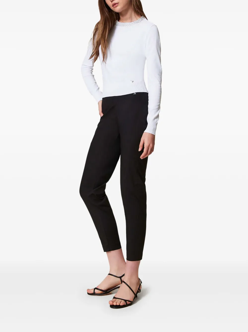 TWINSET Popeline broek - Zwart