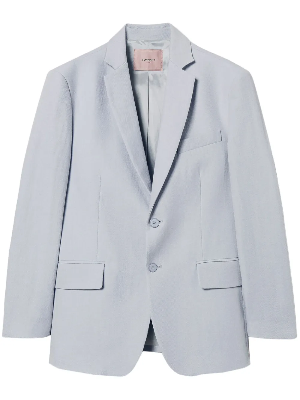 twill single-breasted blazer