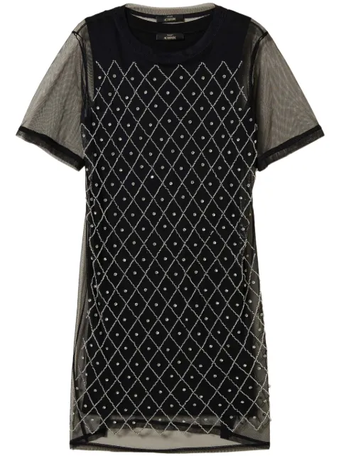 TWINSET vestido corto con tul bordado