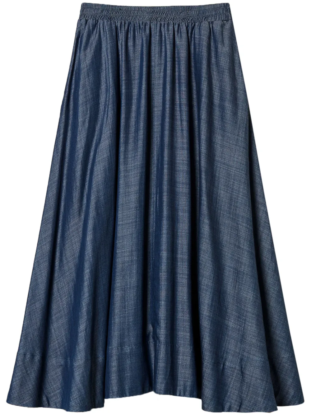 pleated midi skirt