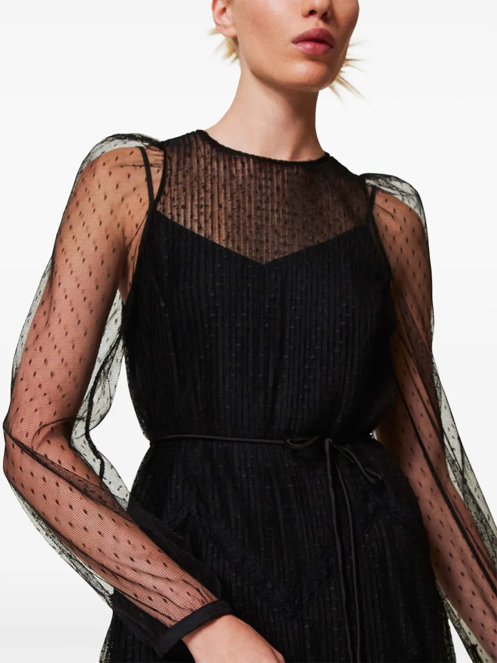 Twinset Twin-set Elegant Polyester Dress Design In Black
