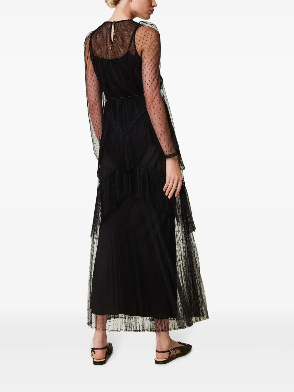Twinset Twin-set Elegant Polyester Dress Design In Black