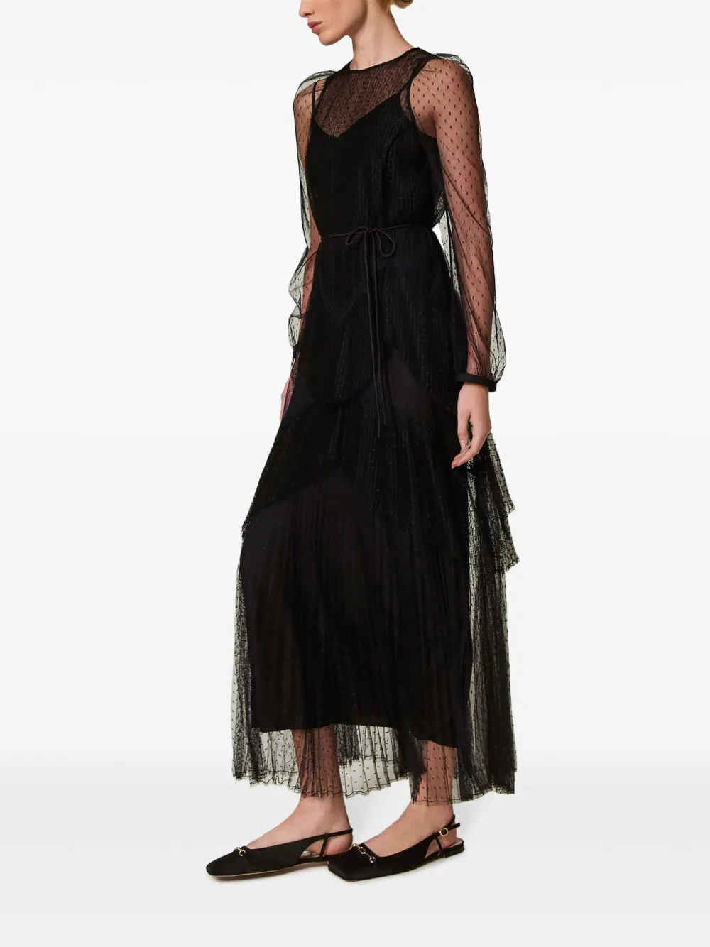 Twinset Twin-set Elegant Polyester Dress Design In Black
