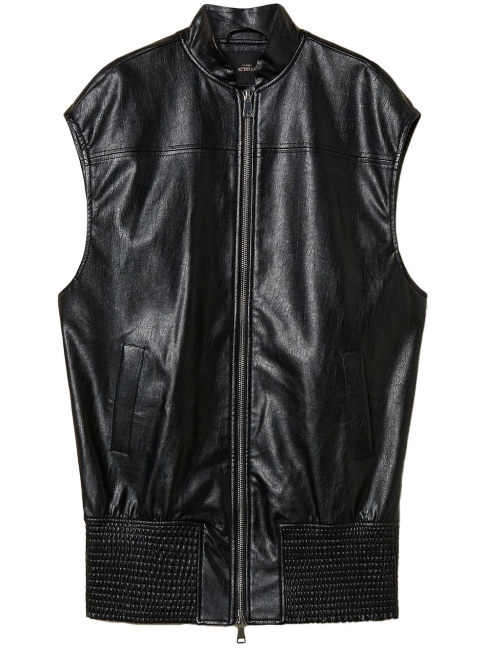 faux-leather gillet