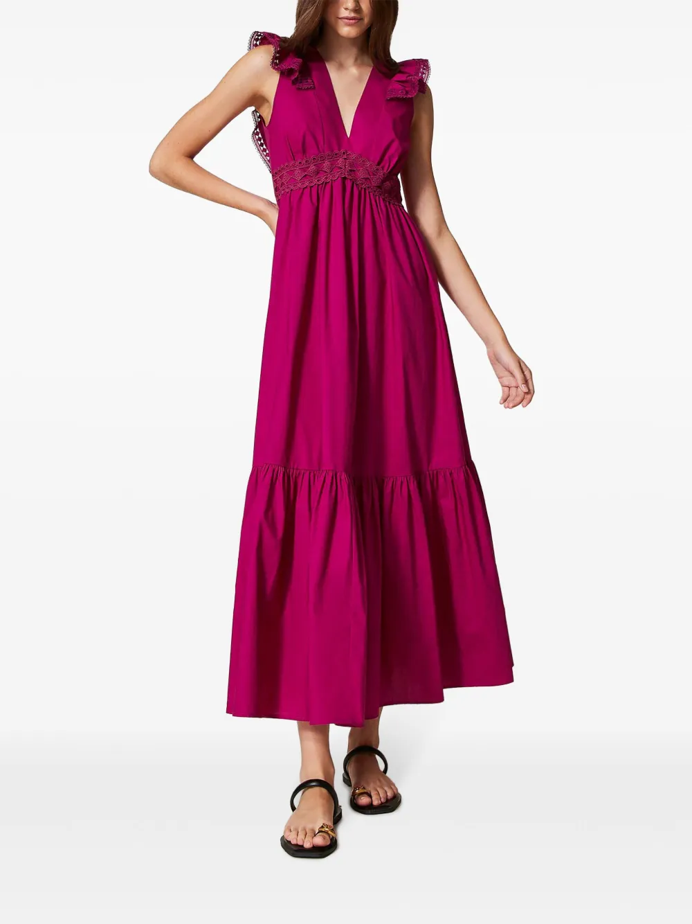 TWINSET Maxi-jurk met ruches - 11736 MAGENTA PURPLE