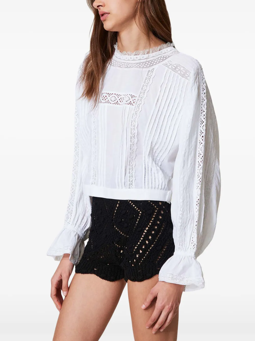 Shop Twinset Embroidered Blouse In White