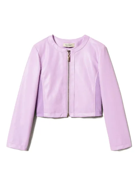 TWINSET Kids chamarra revestida con cierre