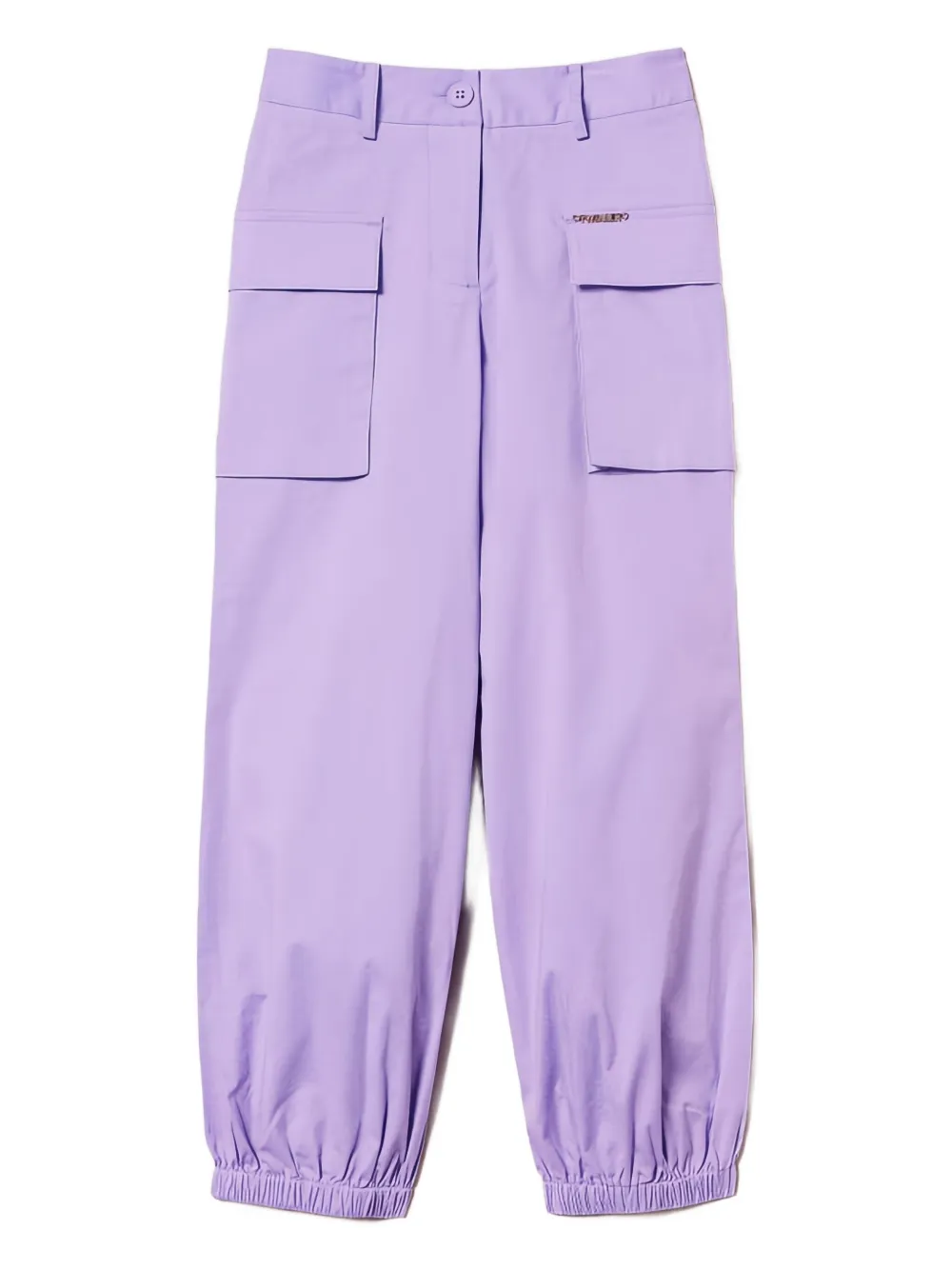 TWINSET Kids logo-plaque trousers - Viola