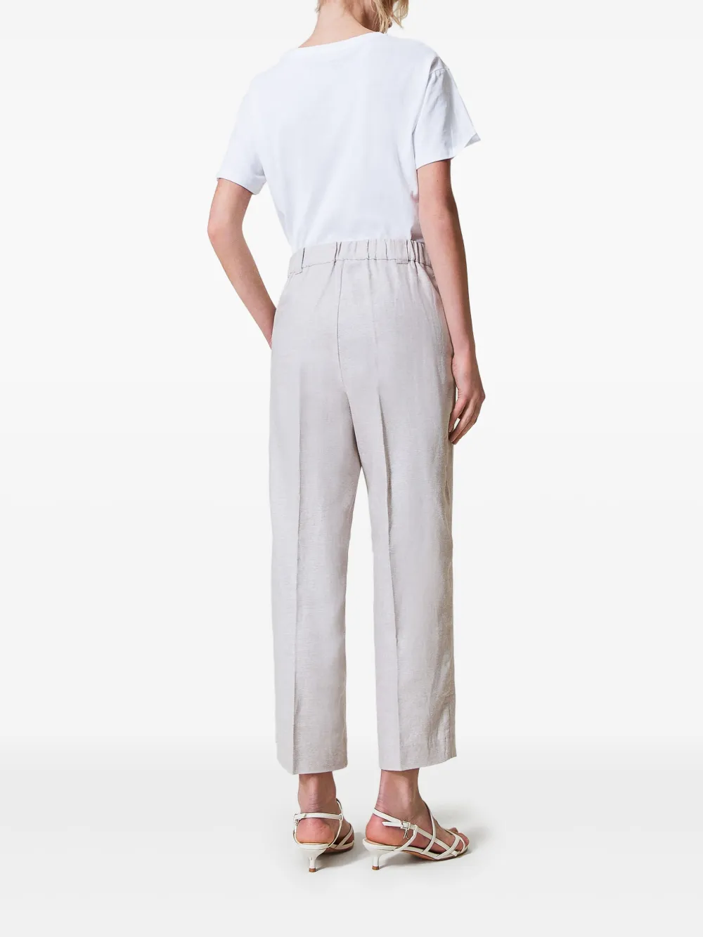 TWINSET Broek met geplooid detail Beige
