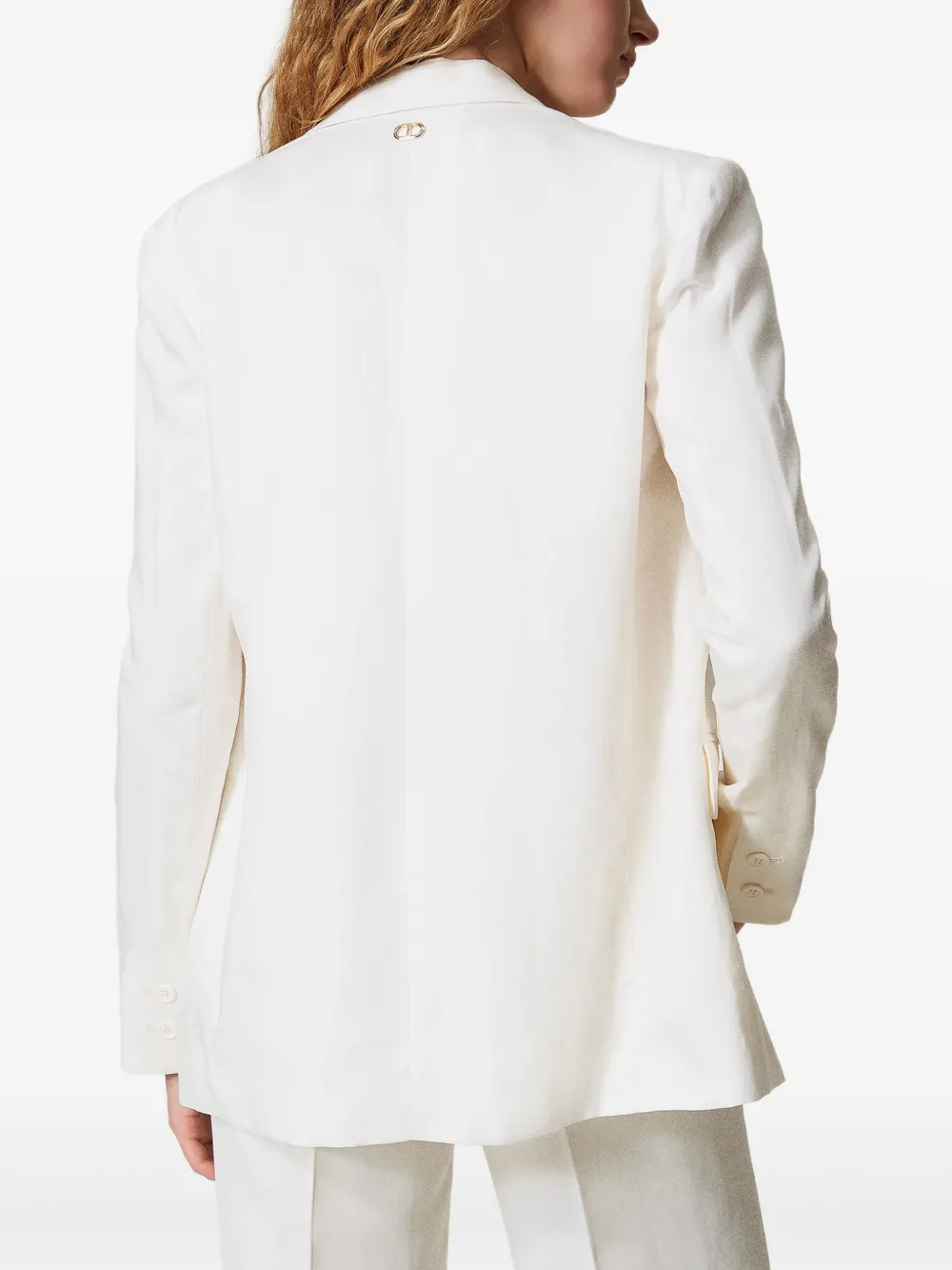 Shop Twinset Single-breasted Blazer In White