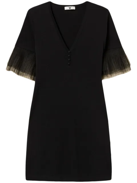 TWINSET tulle trim dress