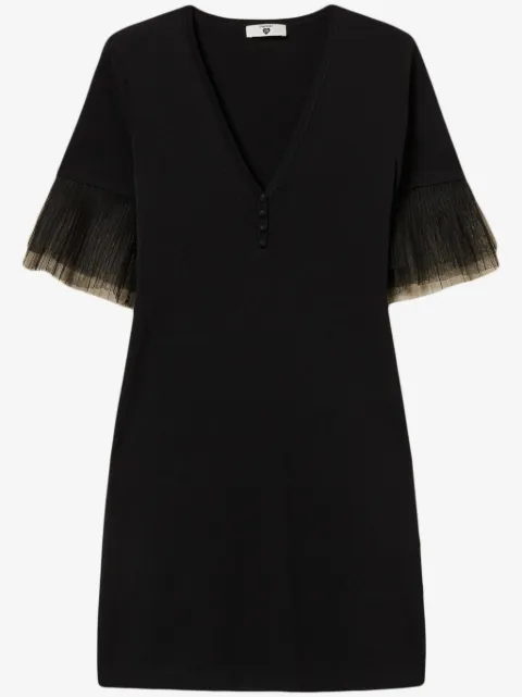 TWINSET tulle trim dress