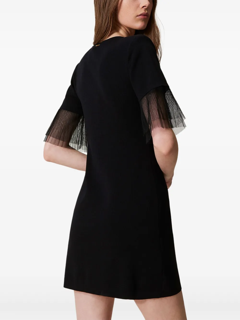 TWINSET Jurk met tulen afwerking Zwart