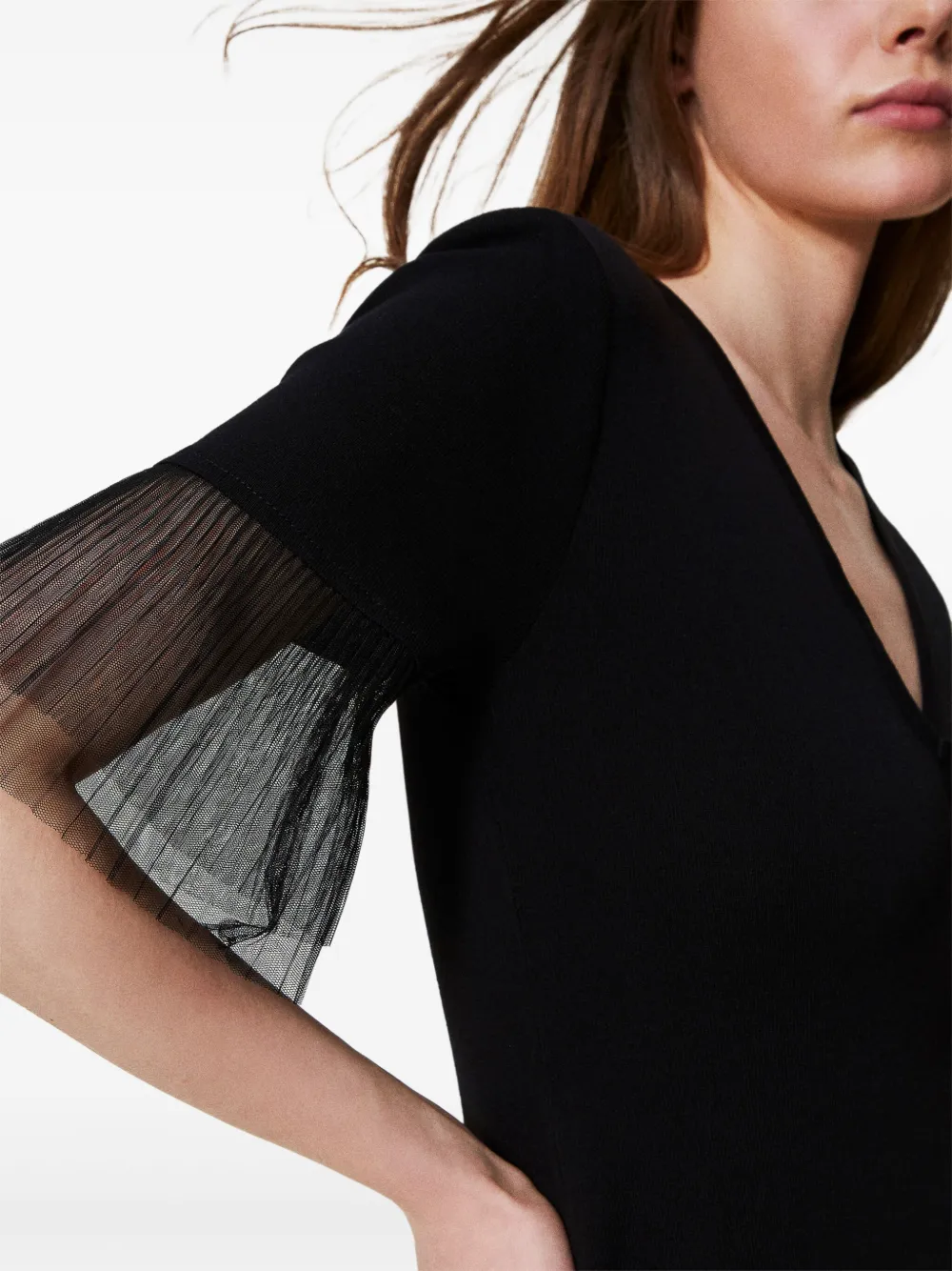 TWINSET Jurk met tulen afwerking Zwart