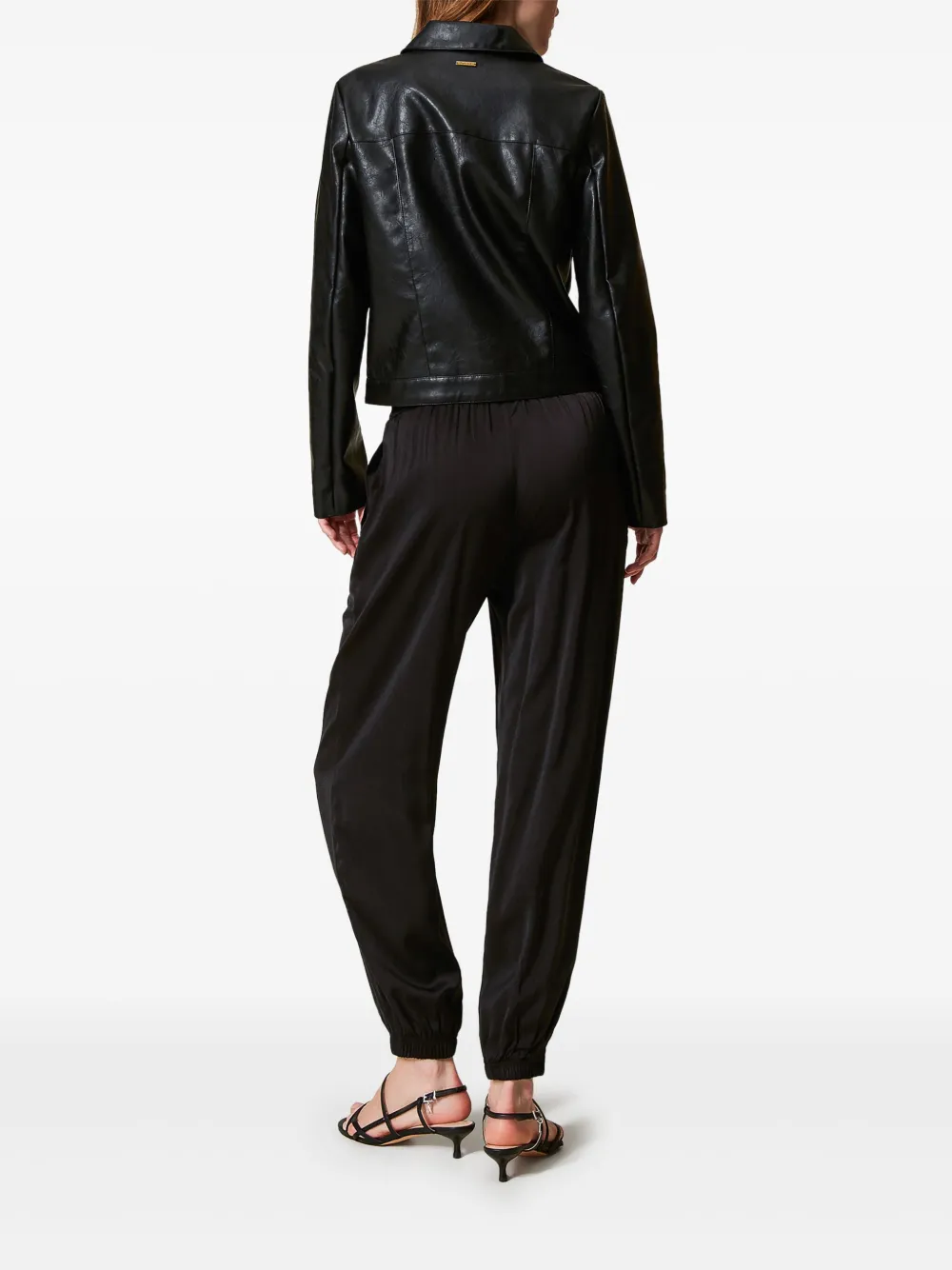 TWINSET Broek met trekkoordtaille Zwart