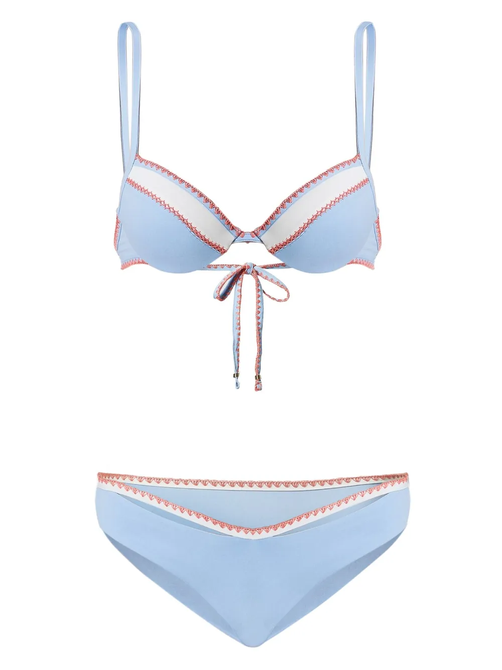 TWINSET Bikini met afwerking met stiksel Blauw