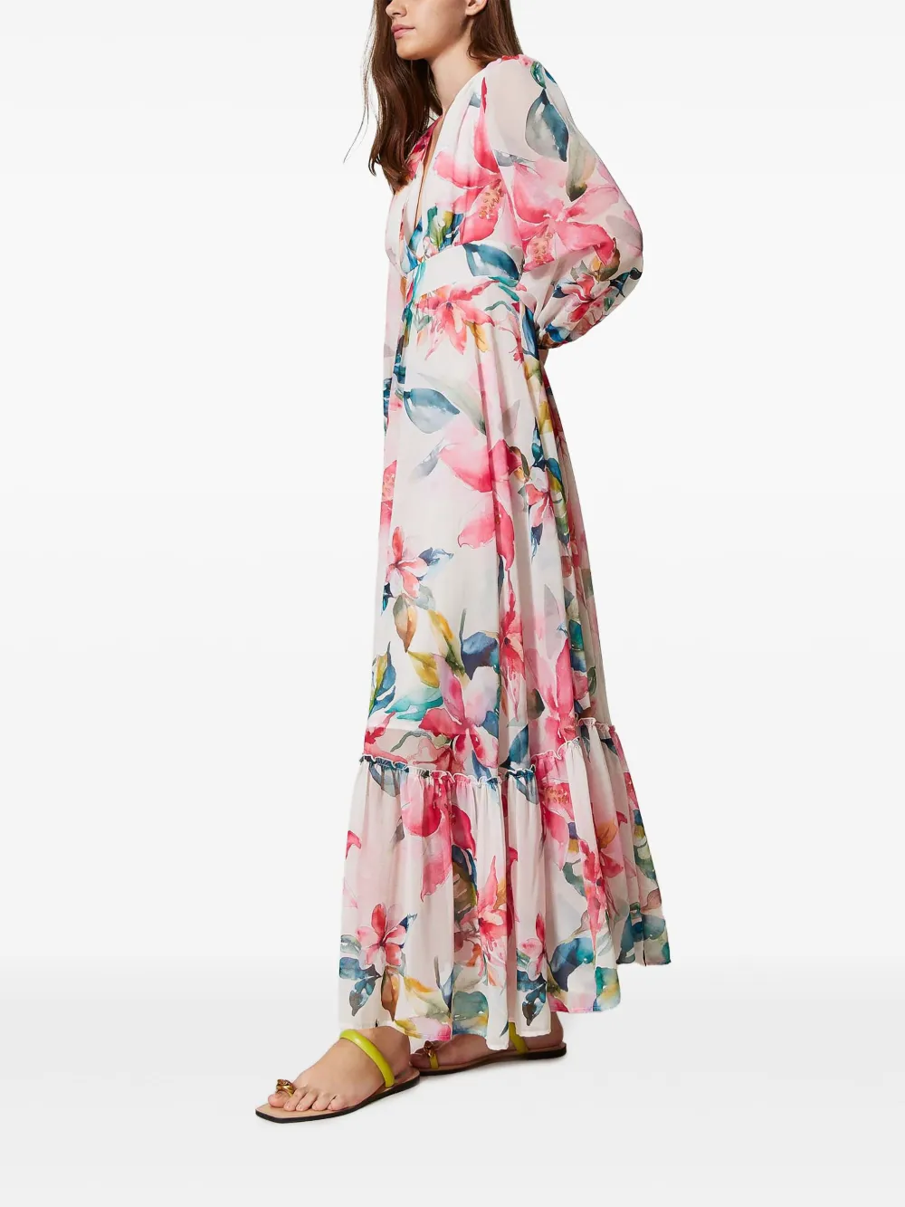 TWINSET Maxi-jurk met bloemenprint Wit