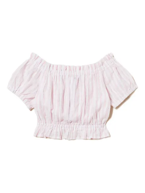 TWINSET Kids off-shoulder striped top