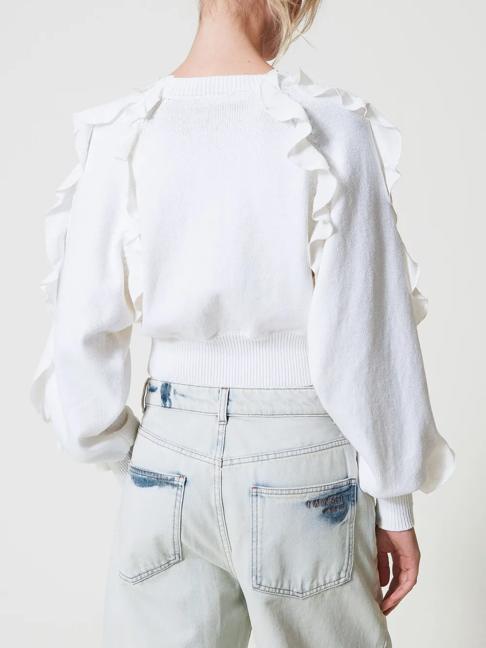 TWINSET Trui met ruches Wit