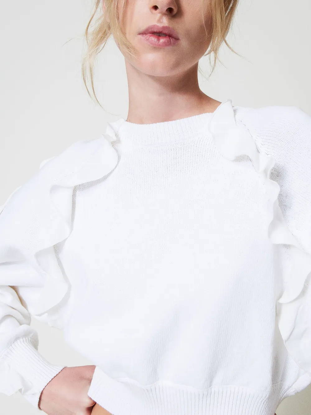TWINSET Trui met ruches Wit