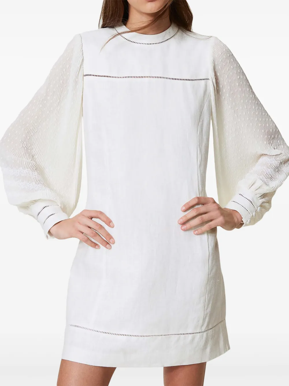 TWINSET Midi-jurk met geperforeerd detail Wit