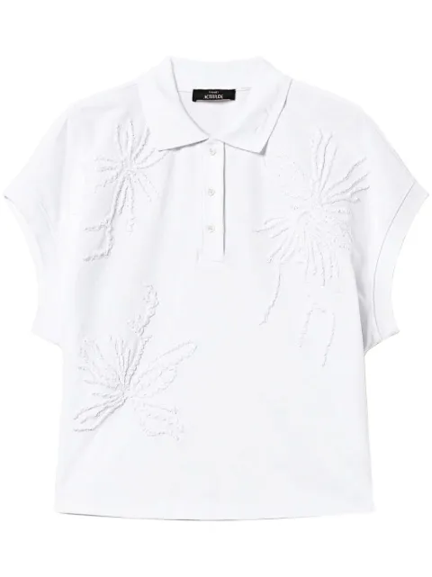 TWINSET embroidered piqué polo top