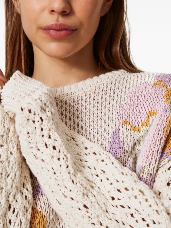 TWINSET floral-jacquard Sweater | White | FARFETCH
